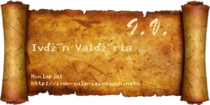Iván Valéria névjegykártya
